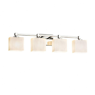 Fusion Tetra 4 Light Rbon Glass Vanity Light by Justice Design - FSN-8424-55-RBON