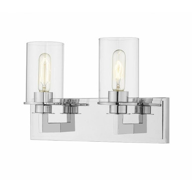 Savannah 2 Light Clear Glass Vanity Light by Z Lite - 462-2V-BND