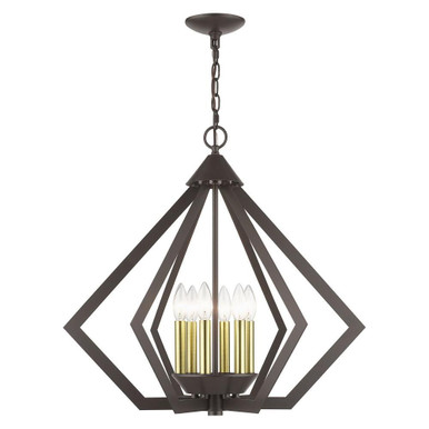 Prism 6 Light Chandelier In Geometric Style 25 x 26 Inches Wide by Livex - 40926-92