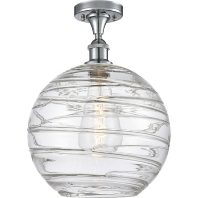 Athens Deco Swirl 1Light Semi Flush Mount 15.38 InchX12 Inch by Innovations - 616-1F-G1213-12
