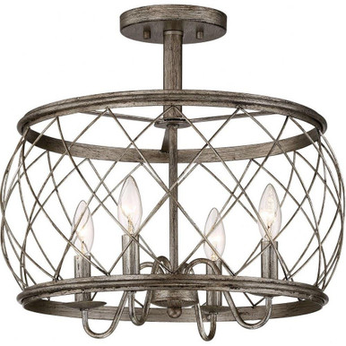 Dury 4 Light 17.5 Inch Wide Semi Flush Mount by Quoizel - RDY1717