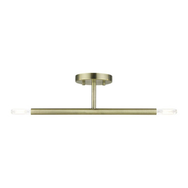 Copenhagen 2 Light 17 Inch Length Semi Flush Mount by Livex - 51179