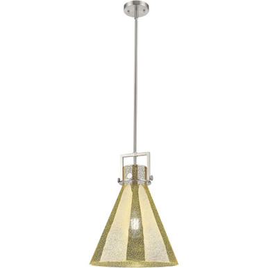 Newton Cone 1 Light Stem Hung Pendant 17 and 14 Inch Wide by Innovations - 411-1SL-G411-14