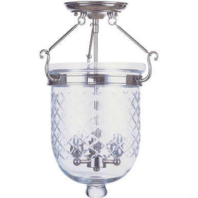 Jefferson 3 Light 12 Inch Wide Semi Flush Mount by Livex 5072-07 - 5072-07