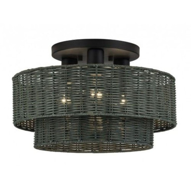 Weavington 3 Light Large Semi Flush Mount 9.25 Inch X 15 Inch Wide by Livex - 60047