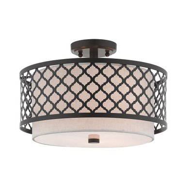 Arabesque 3 Light 15.25 Inch Wide Semi Flush Mount by Livex - 41108