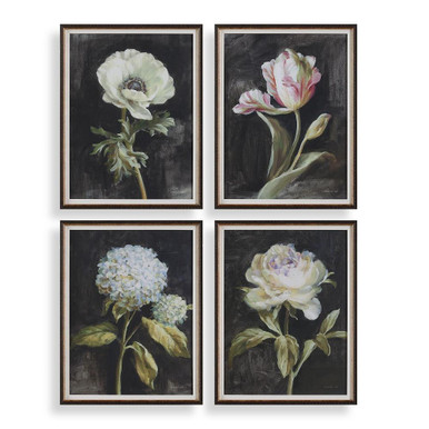 Florals On Black Framed Print 26 Inch Tall and 20 Inch Wide by Uttermost - 32426