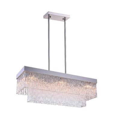 Carlotta 8 Light Elegant Linear Chandelier by CWI - 5695P35-8-601-RC