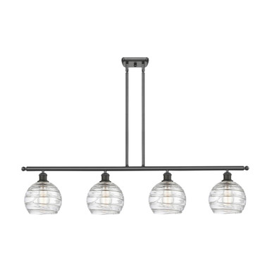 Athens Deco Swirl 4Light Stem Hung Island 10.38 InchX48 Inch by Innovations - 516-4I-G1213-8