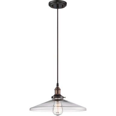 Vintage 1 Light Medium Pendant 14 Inch Wide by Nuvo - 60/5508