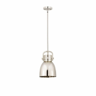 Newton Bell 1 Light Metal Shade Small Pendant 11.7 Inch Tall by Innovations - 410-1SS-M412-8