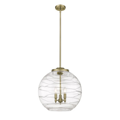 Athens Deco Swirl 3 Light Stem Hung Pendant 18.25 X 17.88 by Innovations - 221-3S-G1213-18