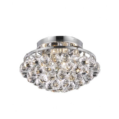Corona 4 Light 14 Inch Wide Steel Flush Mount by Elegant - V9805F14