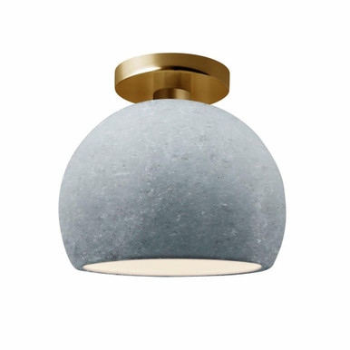 Radiance 1 Light Small Globe Concrete Semi Flush Mount by Justice Design - CER-6350-CON