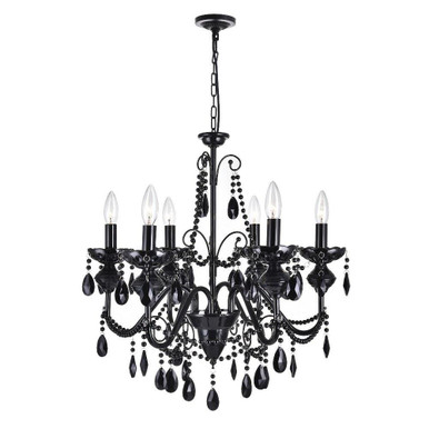 Keen 6 Light Medium Chandelier by CWI - 5095P22B-6