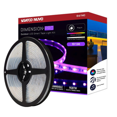 Dimension Pro 18W LED Tape Light with Plug Connect 196.85 Inch by Nuvo - 64/140