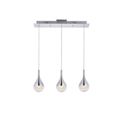 Amherst 3 LED Light Cluster Linear Chandelier by Elegant - 3803d24c
