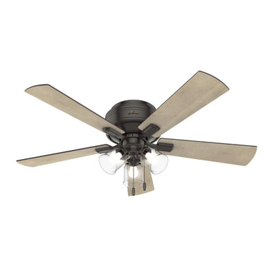 Crestfield 52 Inch Low Profile Ceiling Fan and LED Light Kit by Hunter Fans - 1000749