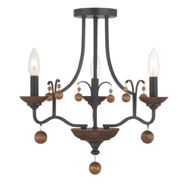 Colonial Charm 3 Light Inch Wide Semi Flush Mount by Minka Lavery - 2662