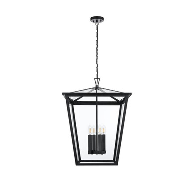 Oxford 4 Light Outdoor Pendant 27 Inch Tall and 20 Inch Wide by Elegant - OD334H27BK