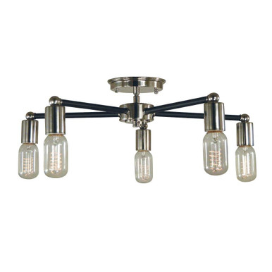 Nebula 5 Light 22 Inch Wide Semi Flush Mount by Framburg - 5082 PN/MBLACK