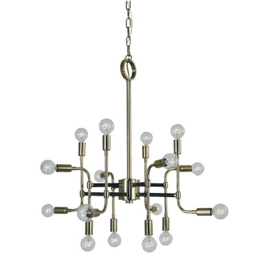 Fusion 16 Light Chandelier 26 Inches Tall and 28 inches Wide by Framburg  - 3056 PN/MBLACK