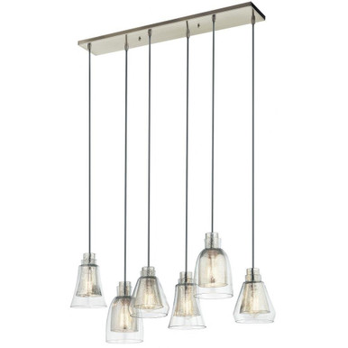 Evie 6 Light Cluster Linear Chandelier by Kichler - 43628ni