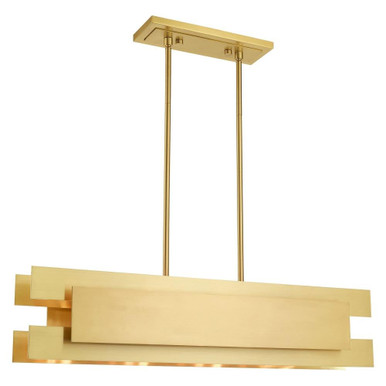 Varick 4 Light Geometric Linear Chandelier by Livex - 40694