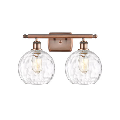 Athens Water Glass 2 Light Bath Vanity 11 Tall and 18 Wide by Innovations - 516-2W-G1215-8