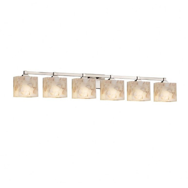 Alabaster Rocks Regency 6 Light Rectangular Vanity Light by Justice Design - ALR-8436-55