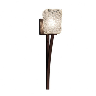 Veneto Luce Sabre 1 Light Square Clrt Wall Sconce by Justice Design - GLA-8791-26-CLRT