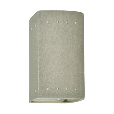 Ambiance Small Rectangular with Perfs Outdoor Wall Mount by Justice Design - CER-0925W