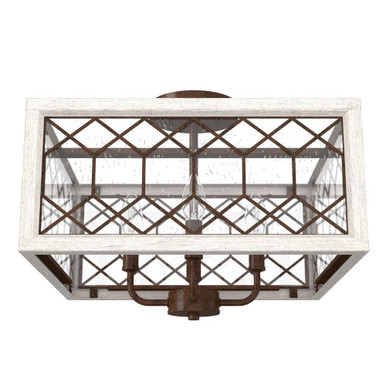 Chevron 4 Light 16 Inch Wide Semi Flush Mount by Hunter Fans - CH4_1937_SF