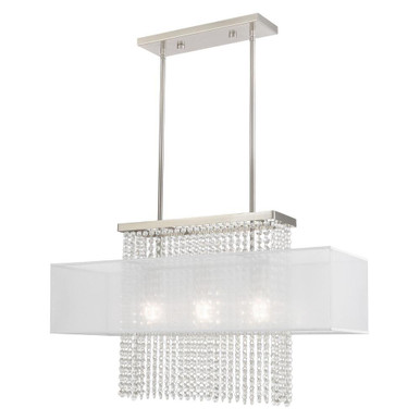 Bella Vista 3 Light Crystal Linear Chandelier by Livex - 41123-91