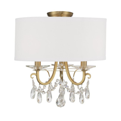 Othello 3 Light 14 Inch Wide Semi Flush Mount by Crystorama - 6623-SF