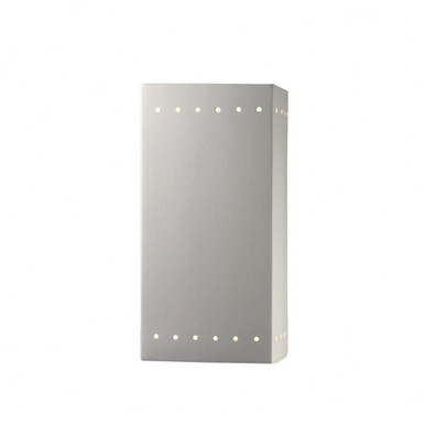 Ambiance 2 Large Rectangle Perfs Open Top Wall Sconce by Justice Design - CER-0965