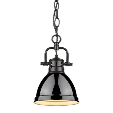 Duncan 1 Light Small Pendant with Chain 10.25 Inch Tall by Golden - 3602-M1L