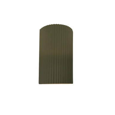 Ambiance 1 LED Small Pleated Cylinder Outdoor Wall Mount by Justice Design - CER-5740W