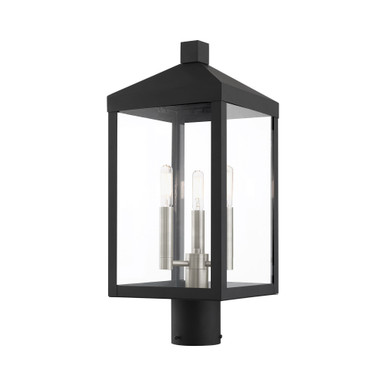 Nyack 3 Light Outdoor Post Top Lantern 8.25 x 19.5 Inches by Livex - 20592