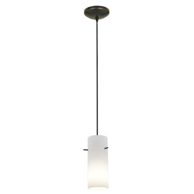 Cylinder 1 Light Mini Glass Pendant with Cord 10 Inch Tall by Access - 28030-CC-CYLI