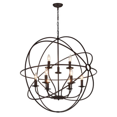 Arza 9 Light Large Chandelier by CWI - 5464P32DB-9