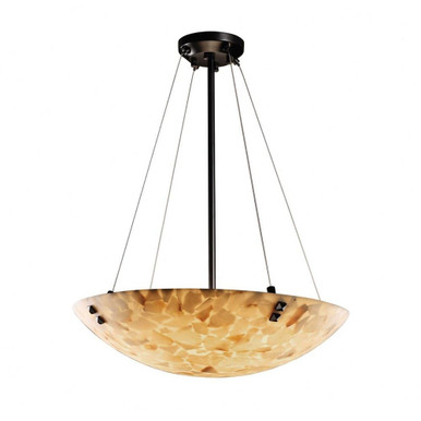 Alabaster Rocks Finials 6 Light F4 Round Large Pendant by Justice Design - ALR-9662-35-F4