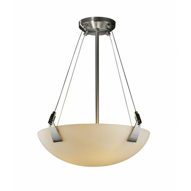 Fusion Tapered Clips 3 Light Large Pendant by Justice Design - FSN-9641-35-OPAL