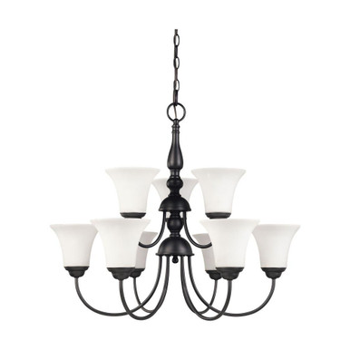 Dupont Nine Light Chandelier 27 Inches Wide by 23.75 Inches High by Nuvo - 60/1843