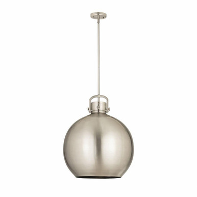 Newton Sphere 1 Light Metal Large Stem Pendant 18 Inch Wide by Innovations - 410-1SL-M410-18