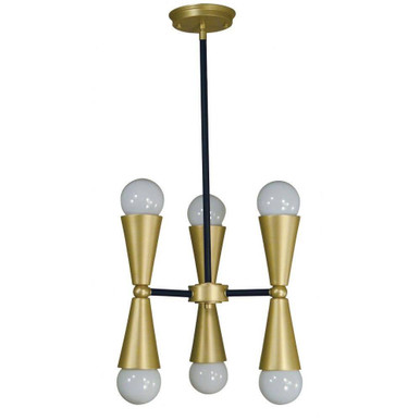 Equinox 6 Light Mini Chandelier by Framburg - 3033BN_MBLACK