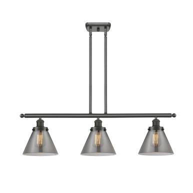 Cone 3 Light Stem Hung Island 11 Inch Tall and 36 Inch Wide by Innovations - 916-3I-G4