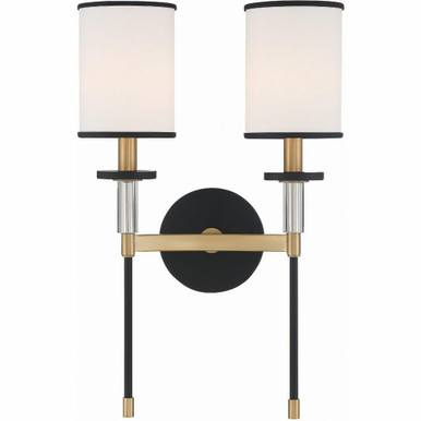 Hatfield Two Light Candle Style Wall Sconce by Crystorama - HAT-472-BF-VG