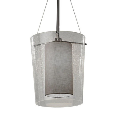 Textile Amani 1 Light Medium Pendant by Justice Design - FAB-8010-GRAY