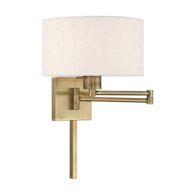 1 Light Swing Arm Wall Sconce with Fabric Shade 11 Inch Wide by Livex - 40037